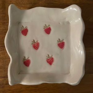 Handmade strawberry ring dish
